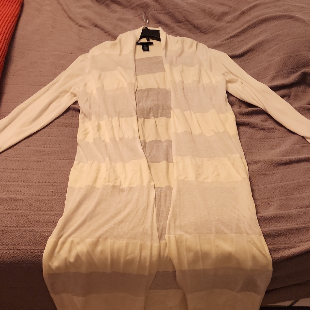 Lane Bryant Off-White Full Length Cardigan